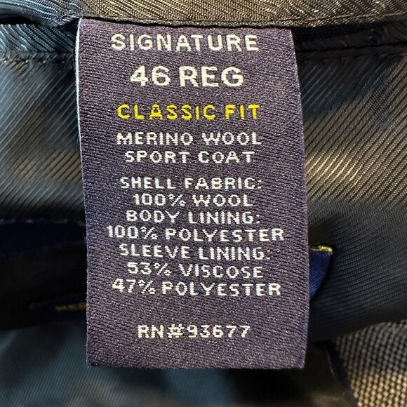 STAFFORD Mens 46R Brown LambWool Blazer Sport Coat Two-Button Jacket Classic fit - Picture 11 of 11